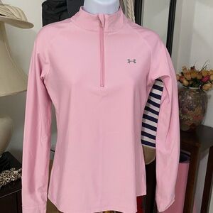 Under Armour Women's Pink Long Sleeve Quarter-Zip Top